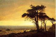 Albert Bierstadt The Sunset at Monterey Bay, the California Coast oil painting artist